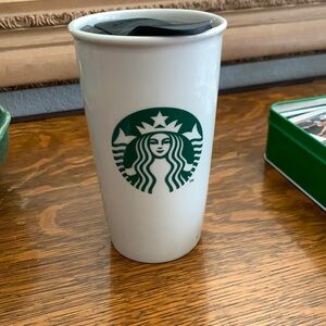 Disney parks ceramic Starbucks 12oz with lid